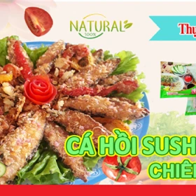 Thực đơn cá hồi sushi chay chiên giòn