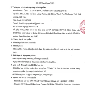 Công bố chất lượng sản phẩm xúc xích chay Thanh Dũng