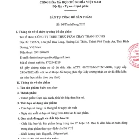 Công bố chất lượng sản phẩm sườn non chay Thanh Dũng