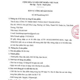 Công bố chất lượng sản phẩm bò lát chay Thanh Dũng